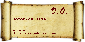 Domonkos Olga névjegykártya